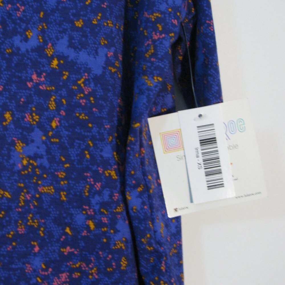 LuLaRoe Irma Tunic XS NWT $36 Purple with Pink Dots OVERSIZED High Low - Picture 4 of 4